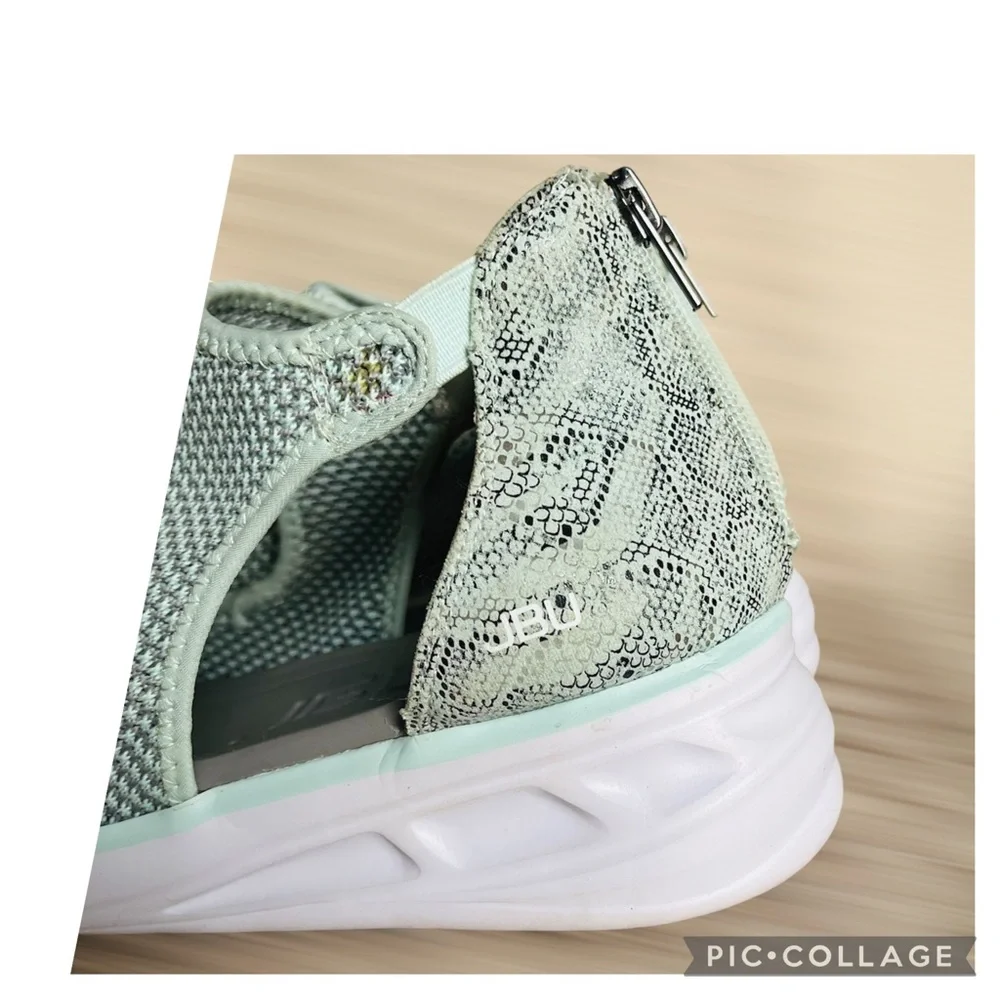 JBU by Jambu Margot Sport Wedge Sandals Sage Size 8.5 New + Tote